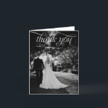 Carte de remerciement de mariage à script simple<br><div class="desc">Cette carte de remerciement à script simple montre que parfois,  moins c'est plus. Personnalisez-la avec votre photo préférée pour rendre cette carte vraiment unique. Design © berryberrysweet.com</div>