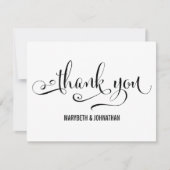 Carte de remerciement de mariage à texte script We (Devant)