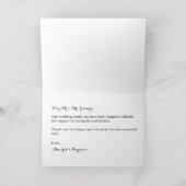 Carte de remerciement de mariage à typographie noi (Intérieur)