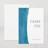 Carte de remerciement de mariage à vague de peintu (Devant / Derrière)