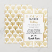 Carte de remerciement de mariage Art déco de fête (Devant / Derrière)