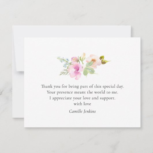 Carte de remerciement de mariage automnal aquarell (Dos)