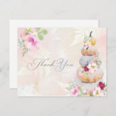 Carte de remerciement de mariage automnal aquarell (Devant / Derrière)