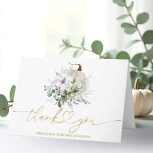 Carte de remerciement de mariage automnal avec cit
