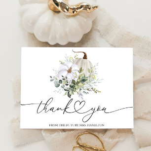 Carte de remerciement de mariage automnal avec euc