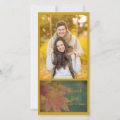 Carte de remerciement de mariage aux couleurs d'au (Devant)