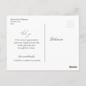 carte de remerciement de mariage aux fleurs rose b (Dos)