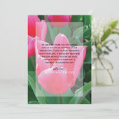 Carte de remerciement de mariage aux tulipes roses (Debout devant)