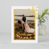 Carte de remerciement de mariage avec cadre en feu (Debout devant)