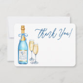 Carte de remerciement de mariage avec champagne bl (Devant)