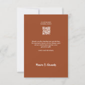 Carte de remerciement de mariage avec code QR oran (Dos)
