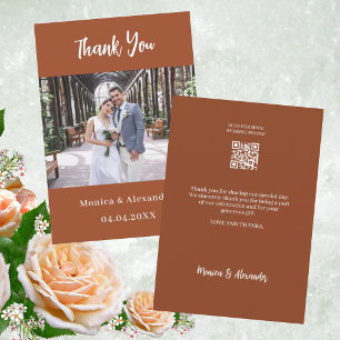 Carte de remerciement de mariage avec code QR oran