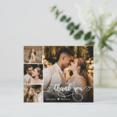 Carte de remerciement de mariage avec collage de p (Debout devant)