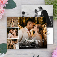 Carte de remerciement de mariage avec collage de p