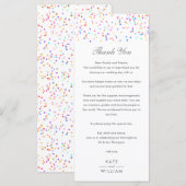 Carte de remerciement de mariage avec confettis ar (Devant / Derrière)