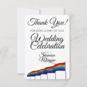 Carte de remerciement de mariage avec drapeaux arc (Devant)