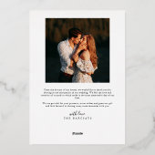 Carte de remerciement de mariage avec écriture élé (Verso)