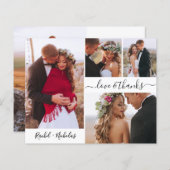 Carte de remerciement de mariage avec photo collag (Devant / Derrière)