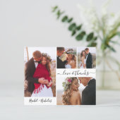 Carte de remerciement de mariage avec photo collag (Debout devant)
