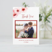 Carte de remerciement de mariage avec photo de fle (Debout devant)