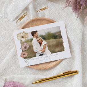 Carte de remerciement de mariage avec photo de pav
