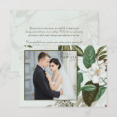 Carte de remerciement de mariage avec photo de ros (Devant / Derrière)