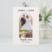 Carte de remerciement de mariage avec photo élégan (Debout devant)