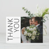 Carte de remerciement de mariage avec photo modern (Debout devant)