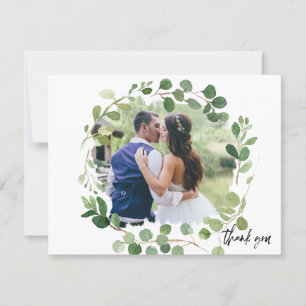 Carte de remerciement de mariage avec photo peinte