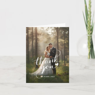 Carte de remerciement de mariage avec photo person