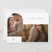 Carte de remerciement de mariage avec photo rustiq (Devant)