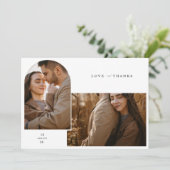 Carte de remerciement de mariage avec photo rustiq (Debout devant)