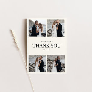 Carte de remerciement de mariage avec photos