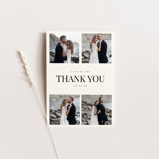 Carte de remerciement de mariage avec photos