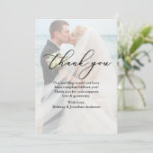 Carte de remerciement de mariage avec superpositio (Debout devant)