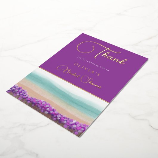 Carte de remerciement de mariage Azure Coast in Bl (Rotation)