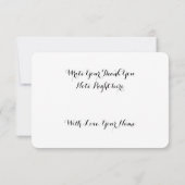 carte de remerciement de mariage/baby shower à mot (Dos)