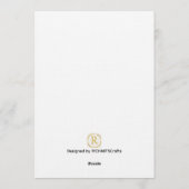 Carte de remerciement de mariage beige et or Luxe  (Dos)