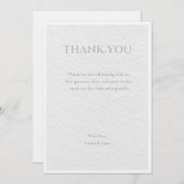 Carte de remerciement de mariage beige et or Luxe  (Devant / Derrière)