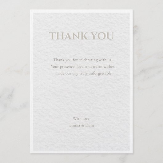 Carte de remerciement de mariage beige et or Luxe  (Devant)