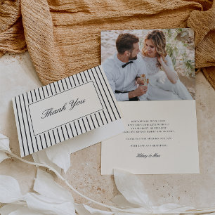 Carte de remerciement de mariage Black Classic S