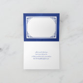 Carte de remerciement de mariage Bleu et blanc flo (Intérieur)