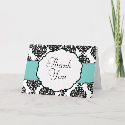 Carte de remerciement de mariage bleu œuf de Robin (Devant)