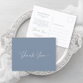 Carte de remerciement de mariage bleu poussiéreux