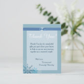Carte de remerciement de mariage Blue Snowflake 4x (Debout devant)