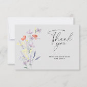 Carte de remerciement de mariage bohème floral (Devant)