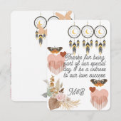 Carte de remerciement de mariage Boho Dreamcatcher (Devant / Derrière)