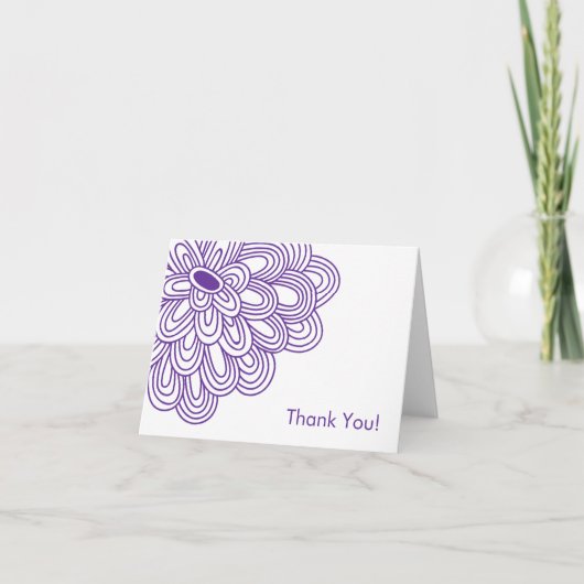 Carte de remerciement de mariage Bold Bloom Purple (Devant)
