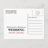 Carte de remerciement de mariage britannique Union (Dos)