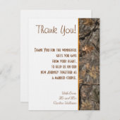 Carte de remerciement de mariage camouflage de cha (Devant / Derrière)